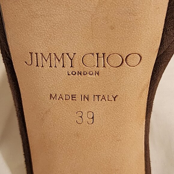 Excellent EU39 Jimmy Choo Platform Sandal Holly Chocolate Brown Suede - Picture 10 of 11